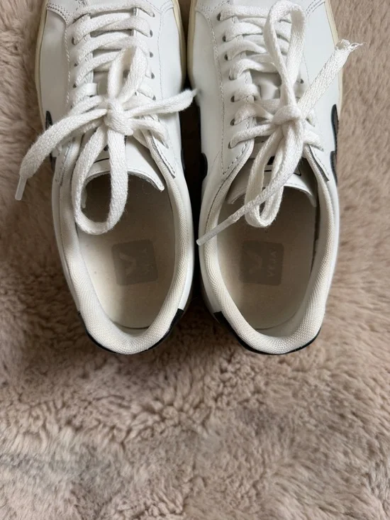 Women’s Veja Campo Tennis Sneaker Black White Size 7 - Picture 4 of 9